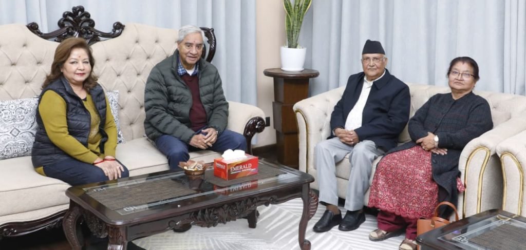 केपी ओली र शेरबहादुर देउवाबीच भेटवार्ता